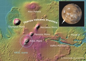 Difunden imágenes de volcanes en Marte