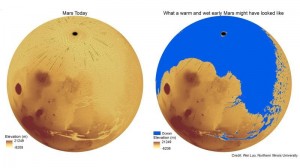 Marte tuvo la Mitad del Agua de la Tierra